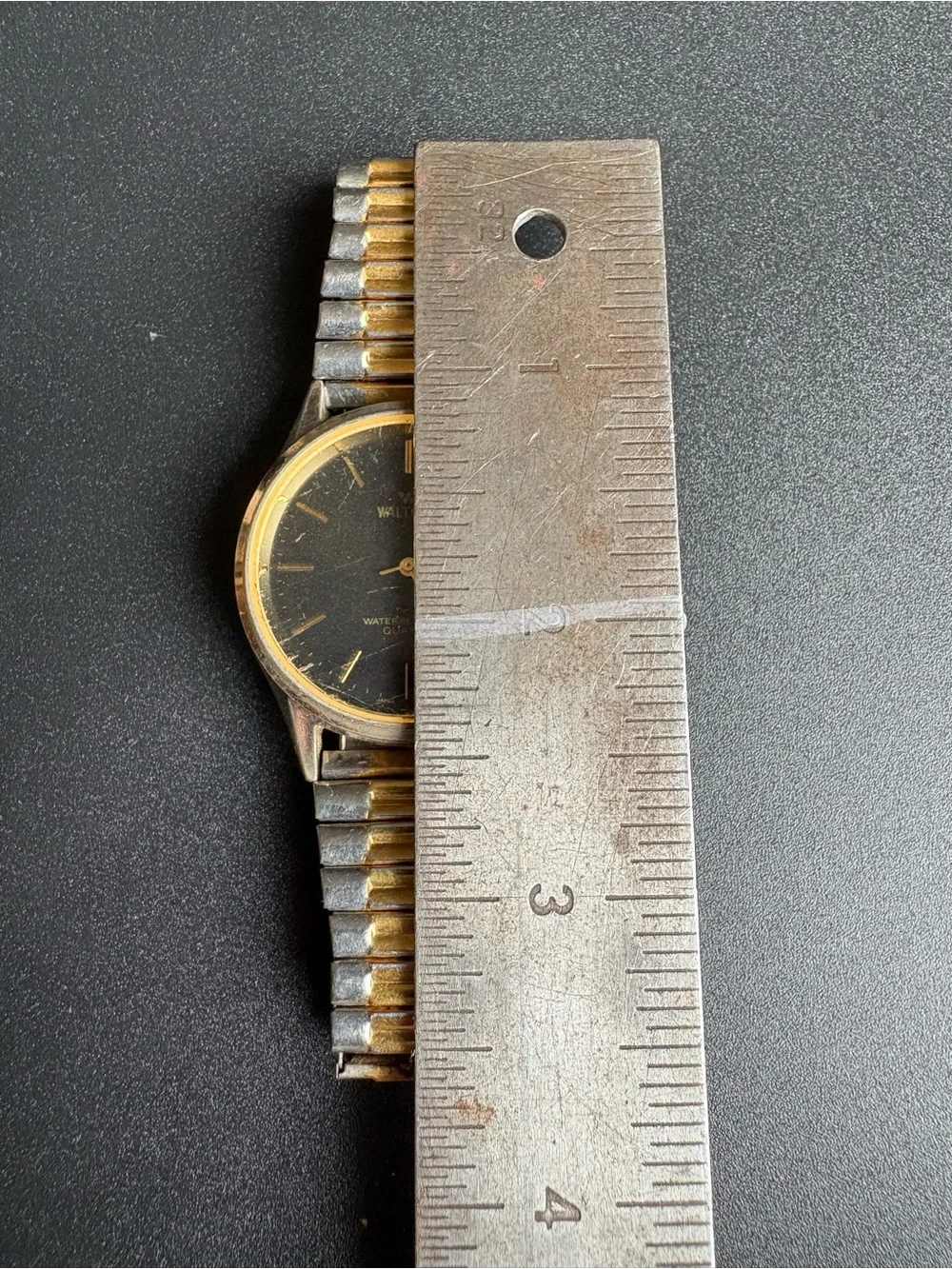 Waltham Two-Tone Men's Watch - Black Dial, Gold Accents